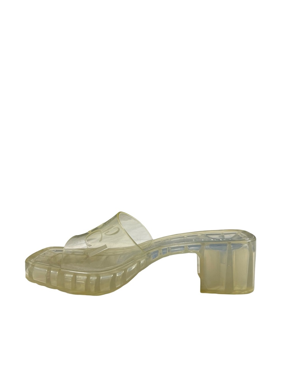 Gucci Rubber Jelly Slides Sz Us 6 EU36 Transparent Chunky Heel Designer Sandals - Picture 7 of 12